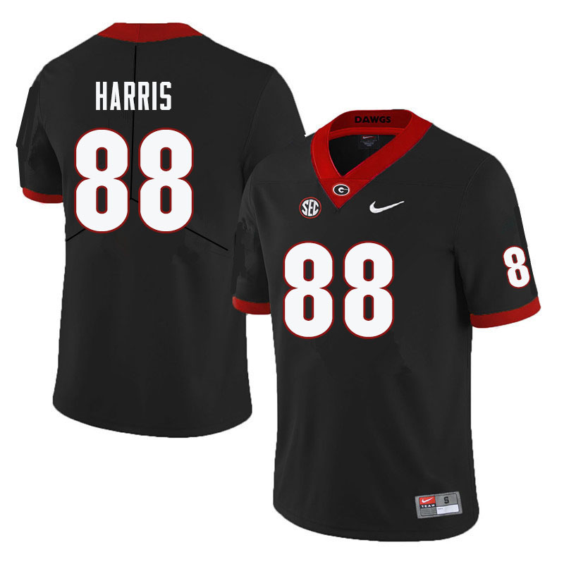 Georgia Bulldogs #88 Jackson Harris College Football Jerseys-Black